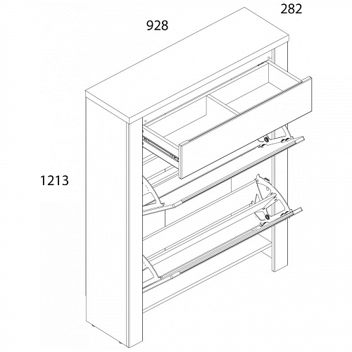 Обувница TAURUS 2D1S Белый/Дуб вотан