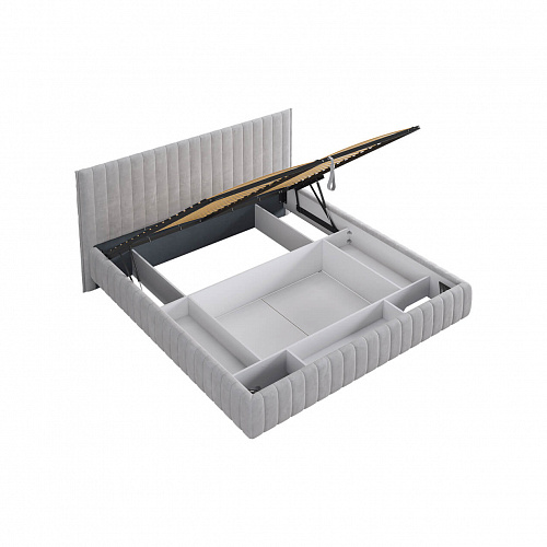 Кровать с подъемным механизмом Твикс 180х200 галька (велюр)