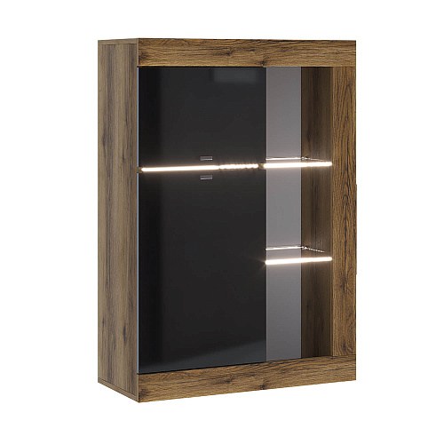 Гостиная ПРАГА №1 Дуб делано/Черный глянец