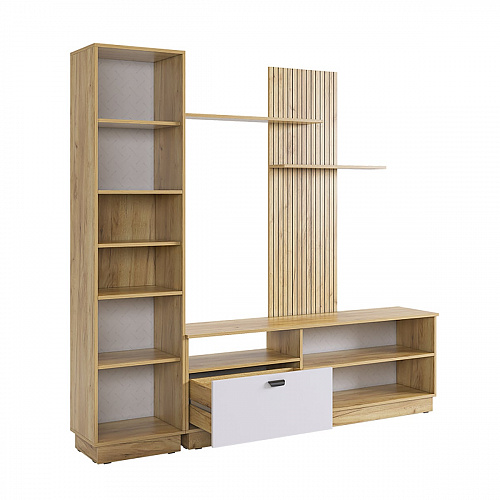 Гостиная Моди К1 дуб крафт золотой/белое дерево