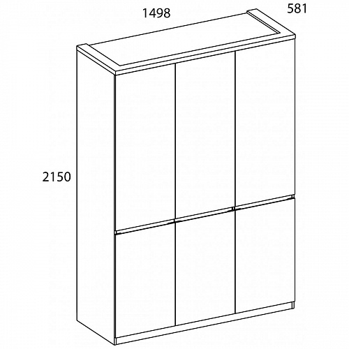 Шкаф TAURUS 3DG H Белый/Дуб вотан