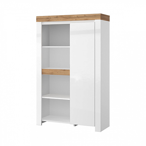 Шкаф-стеллаж TAURUS 1D4N Белый/Дуб вотан