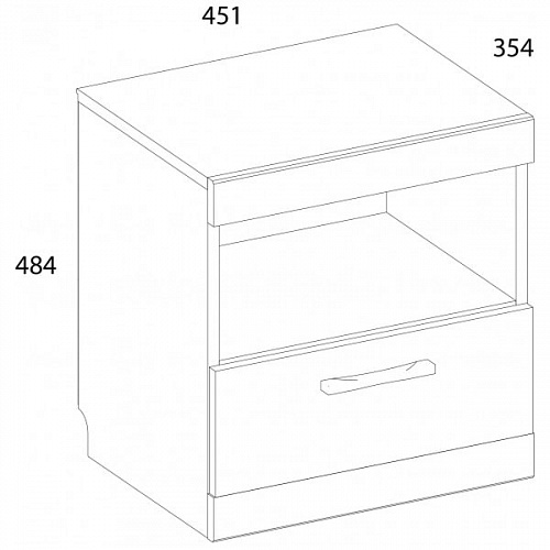 Тумба  прикроватная 1S OSKAR дуб Санремо