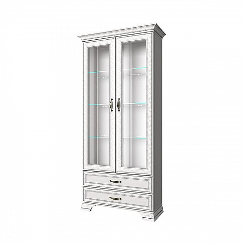 Шкаф с витриной 2V2S TIFFANY Вудлайн кремовый