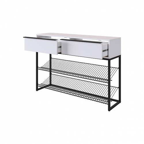 Обувница Крафт 2 черный муар/белый