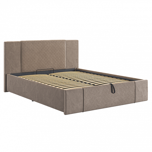 Кровать с подъемным механизмом Хлоя 160х200 латте (велюр)