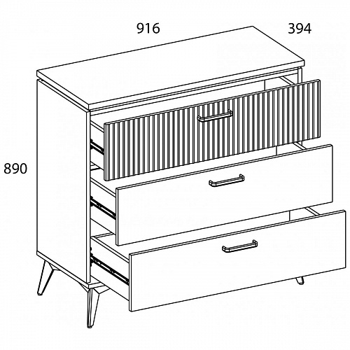 Комод 3S VINATI ПЕРСИДСКИЙ ЖЕМЧУГ/АМАРОК