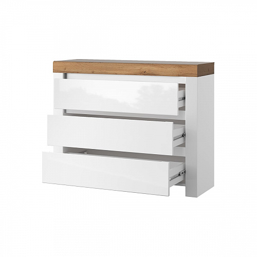 Комод TAURUS 3S Белый/Дуб вотан