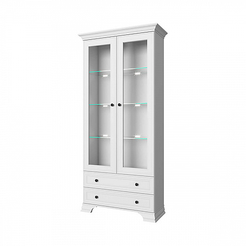 Шкаф с витриной 2V2S TIFFANY Белый