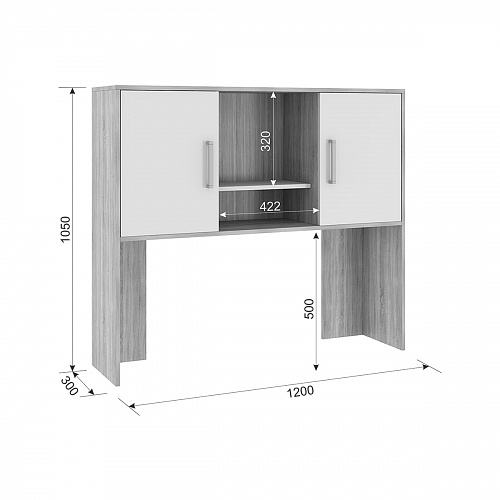 Стол компьютерный Лайт К3 дуб сонома/белый