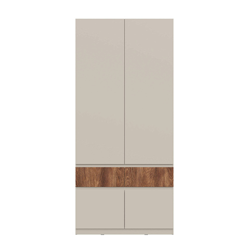 Шкаф НК PIANO 2-х створчатый Кашемир/Каштан