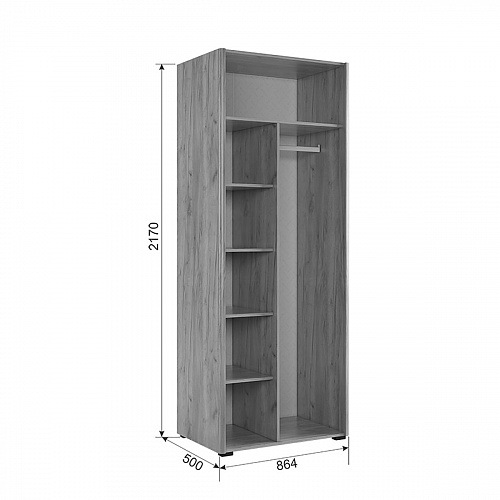 Шкаф двухдверный Адам дуб крафт золотой/графит