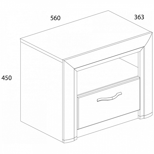 Тумба  прикроватная 1S OLIVIA Вудлайн крем/дуб анкона
