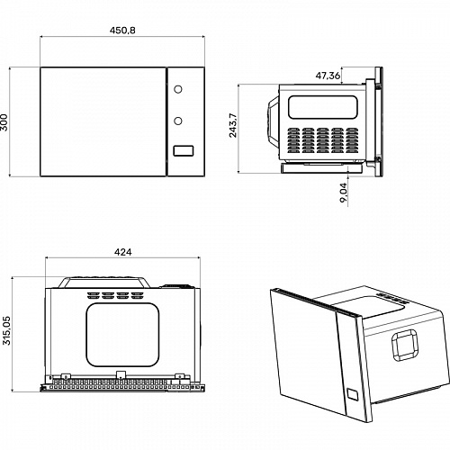 Встраиваемая микроволновая печь MONSHER MMH 1115 Noir