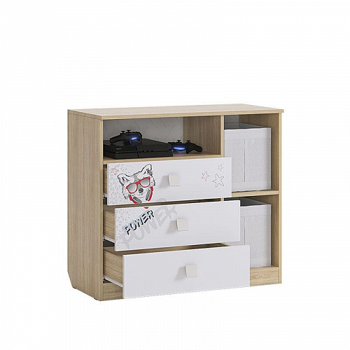 Комод Энерджи дуб сонома/белый