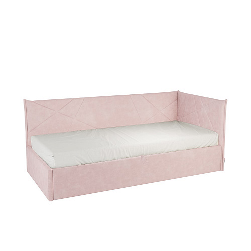 Кровать с подъемным механизмом Бест (Тахта) 90х200 нежно-розовый (велюр)