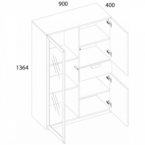 Шкаф с витриной MODERN 1V2D1S Персидский жемчуг/Ирландский ликер