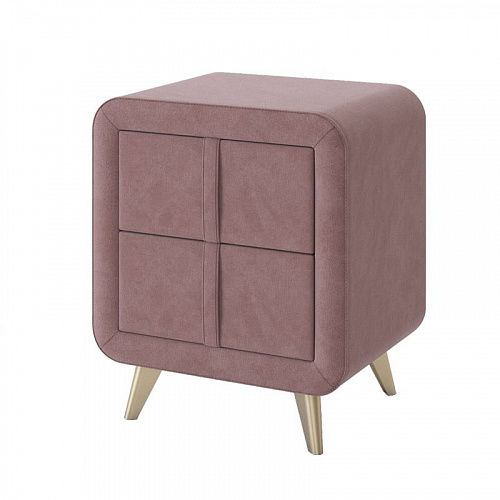 Тумба прикроватная Софи 2 пудра (велюр)