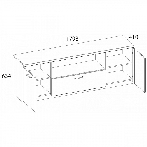 Тумба DOORSET RTV 2D1SN B Дуб наварра