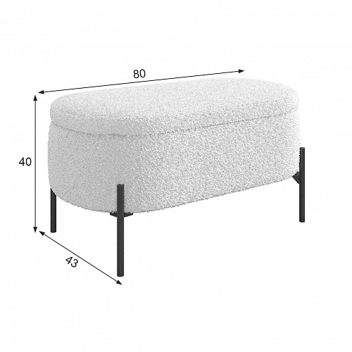 Пуф Барни белый (плюш)