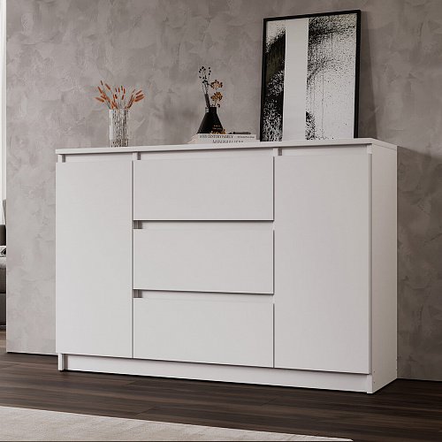 Комод ВЕГА 2Д-3Я Белый гладкий