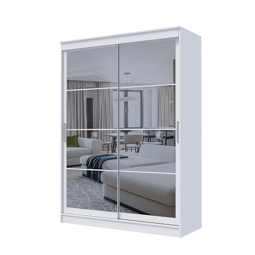 Шкаф-купе ГРАНД 1 1,6 Белый гладкий/Зеркало/Зеркало