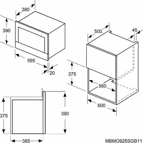 Встраиваемая микроволновая печь MAUNFELD MBMO925SGW11
