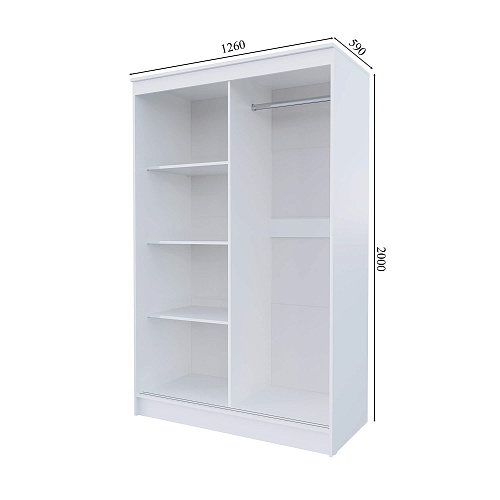 Шкаф-купе ЭЛЕГАНТ 7 Белый гладкий