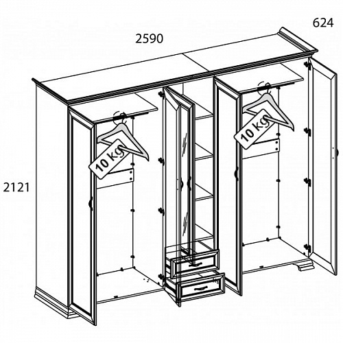 Спальный гарнитур TIFFANY №1 Вудлайн кремовый