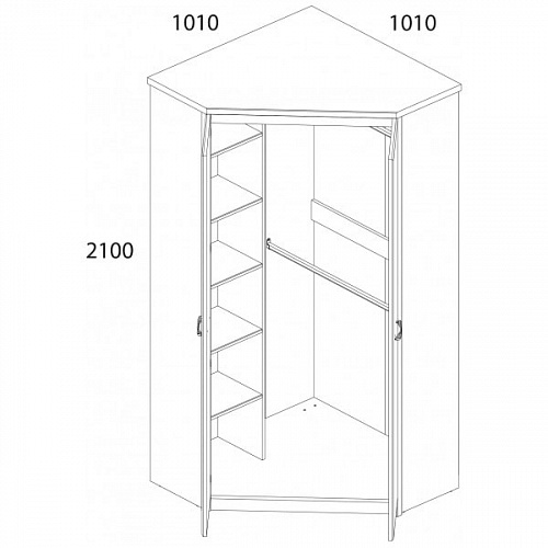 Шкаф угловой 2D JAZZ Каштан найроби