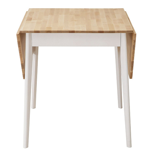 Стол обеденный бабочка ИДЕЯ массив Бесцветный (Лак)/СНЕГ