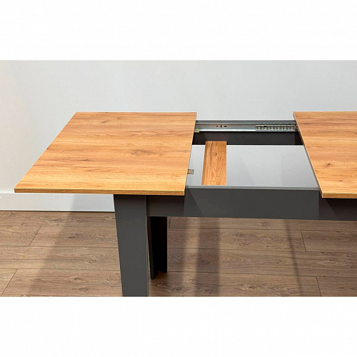 Стол обеденный раздвижной Цезарь дуб крафт золотой/графит