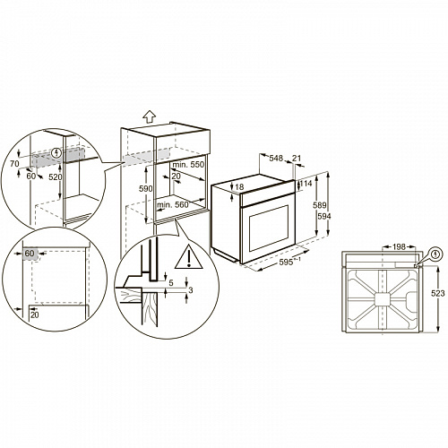Встраиваемая электрическая духовка ELECTROLUX EOF5F70X