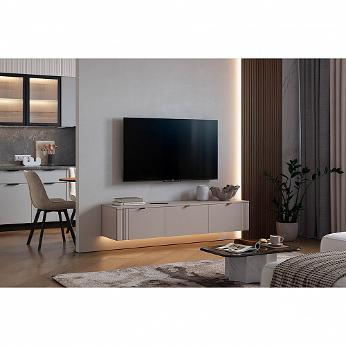 Тумба Рич 2 кашемир/фрапучино матовый/черный