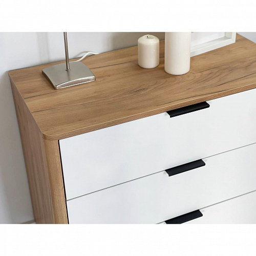 Комод Адам дуб крафт золотой/белое дерево