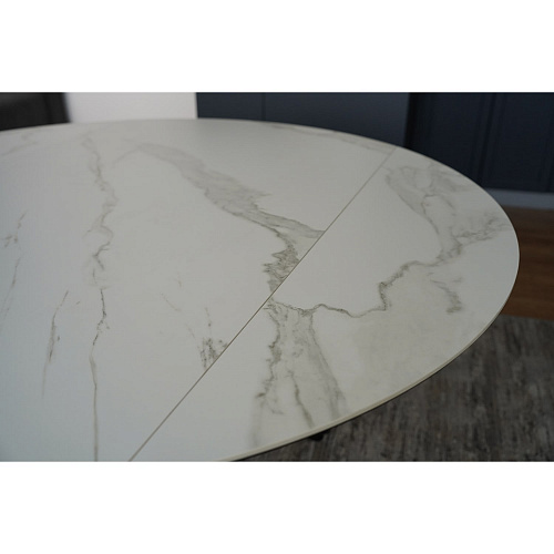 Стол обеденный керамический Раунд Белый