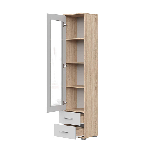 Стеллаж-витрина НК FUN СТ-3.180 Дуб Сонома/Белый