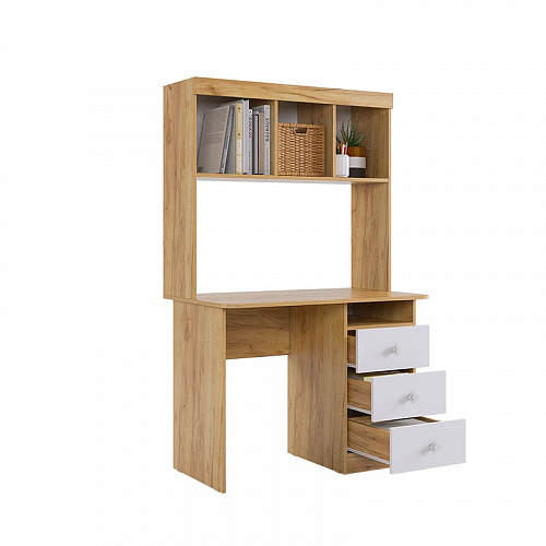 Стол компьютерный Форсаж дуб крафт золотой/белый