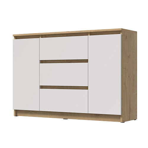 Комод ВЕГА 2Д-3Я Дуб Вотан/Белый гладкий