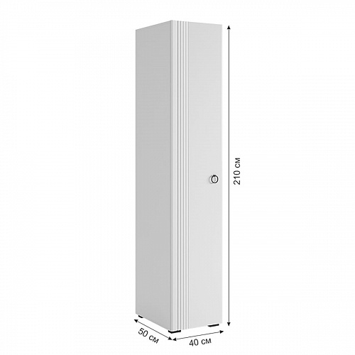 Шкаф однодверный Ева 100.01 белое дерево/белый матовый