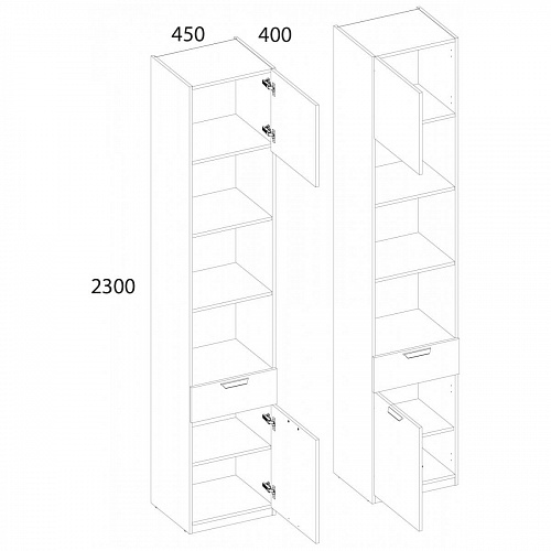 Шкаф открытый MODERN 2D1S/45 Персидский жемчуг