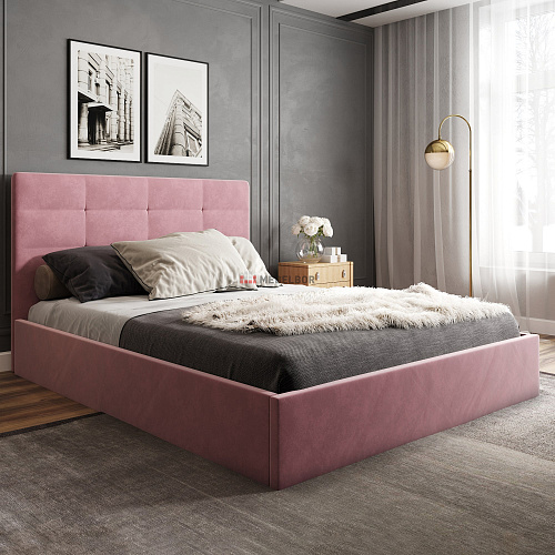 Кровать с подъемным механизмом НК Соната 1600х2000 Розовый (велюр)