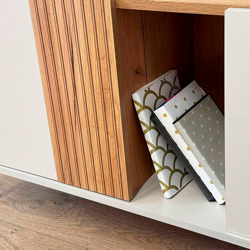 Тумба ТВ Доминика кашемир/дуб крафт золотой