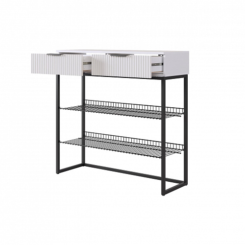 Обувница Классная 1 белое дерево/черный муар