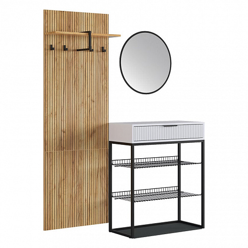 Прихожая К1 дуб крафт золотой/белое дерево