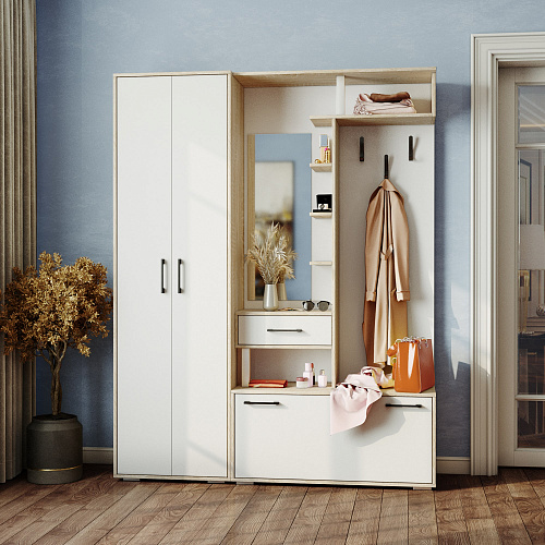 Прихожая Канзас Дуб сонома/Белый