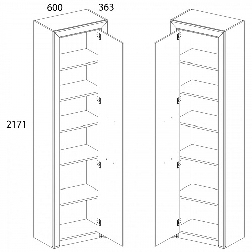 Шкаф 1D OLIVIA Вудлайн крем/дуб анкона