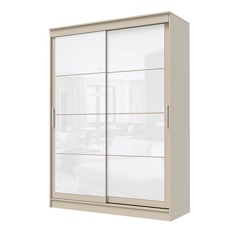 Шкаф-купе ГРАНД 1 1,6 Сатин/Лакобель белый