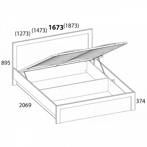 Кровать с подъемным механизмом DOORSET 160 Дуб наварра