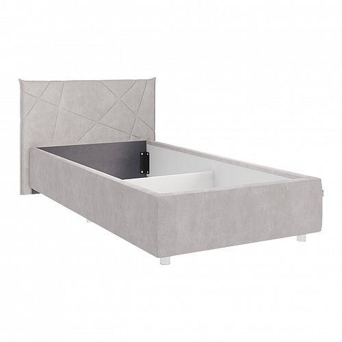 Кровать односпальная Квест 90х200 галька (велюр)